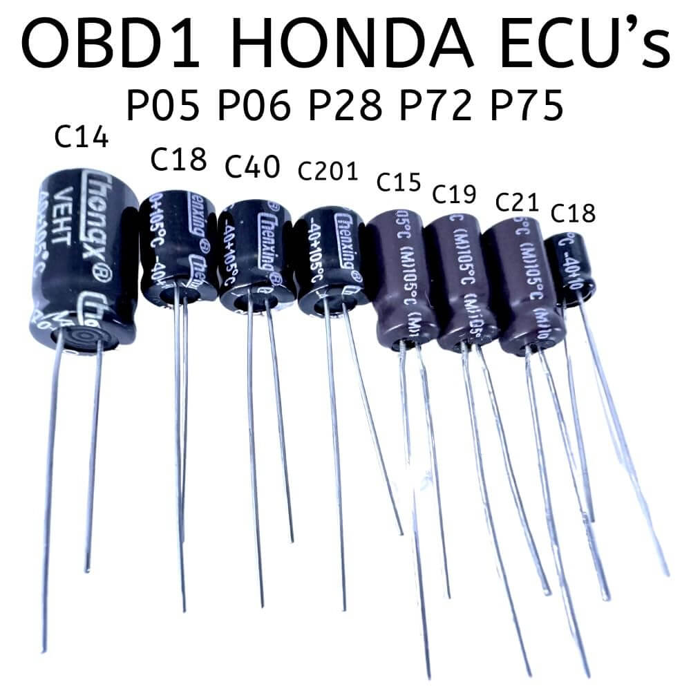 Replacement Capacitor Kit for USDM OBD1 Honda ECU p28-p06-p72-p75-p05