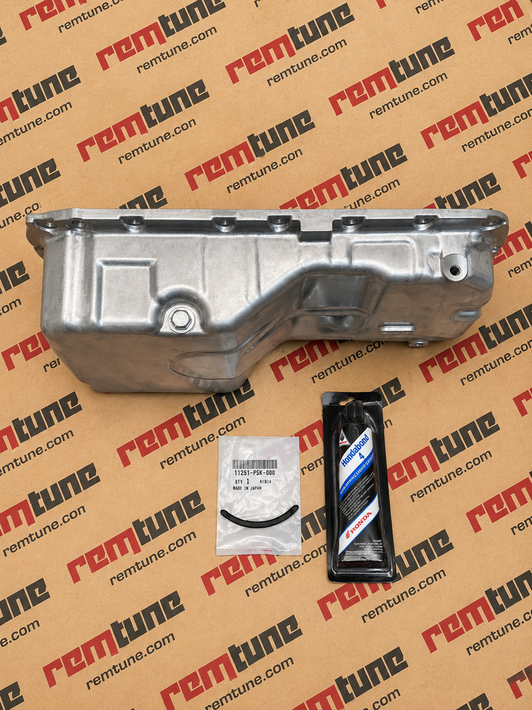 Honda H22A4 Vtec Turbo Oil Pan For Return Aluminum 10AN Fitting Welded W/ Gasket