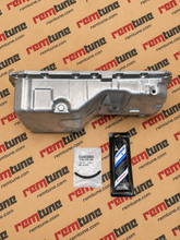 Load image into Gallery viewer, Honda H22A4 Vtec Turbo Oil Pan For Return Aluminum 10AN Fitting Welded W/ Gasket