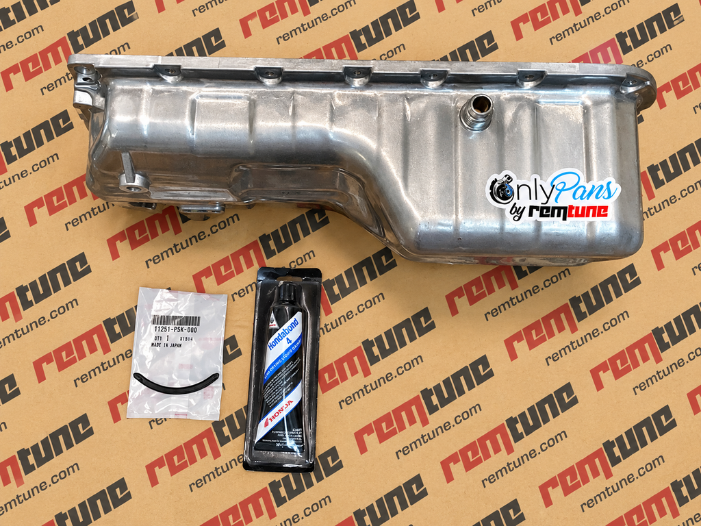 Honda H22A4 Vtec Turbo Oil Pan For Return Aluminum 10AN Fitting Welded W/ Gasket