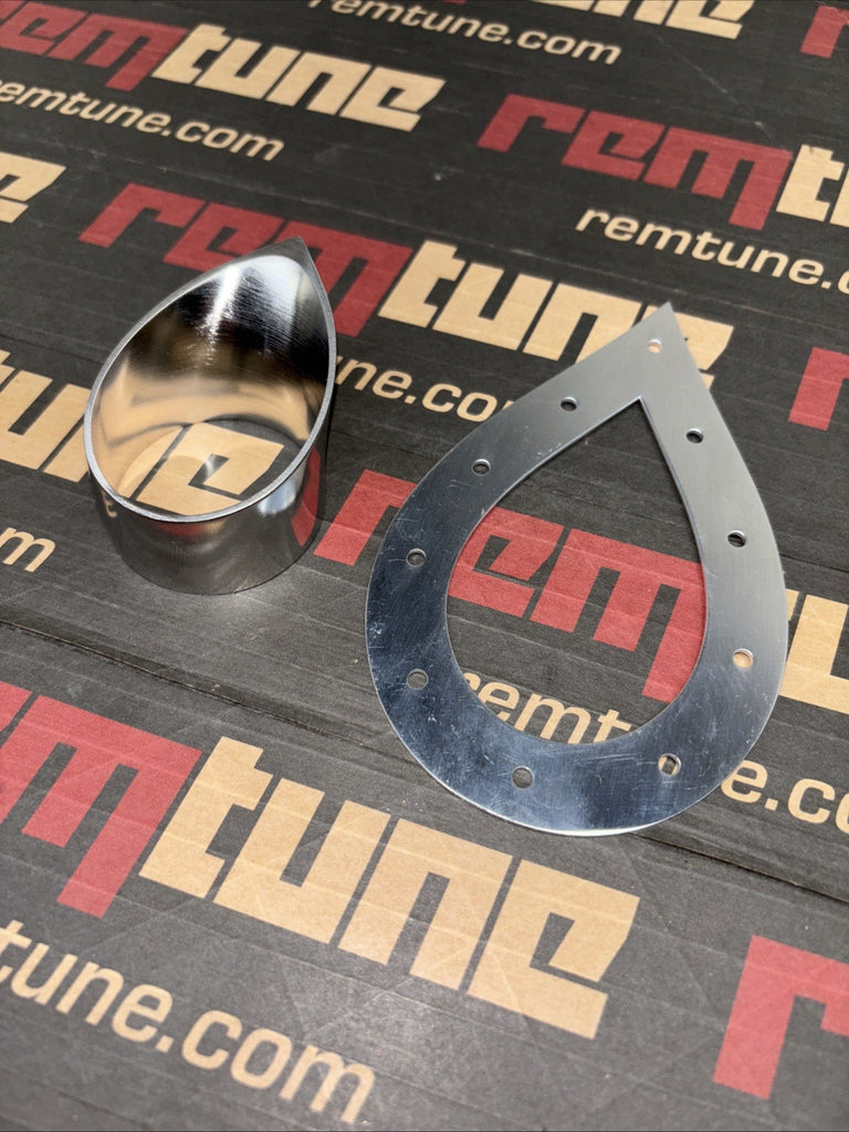 Remtune 1.75” Stainless Tear Drop With Trim Plate Exhaust Turbo Wastegate 44mm