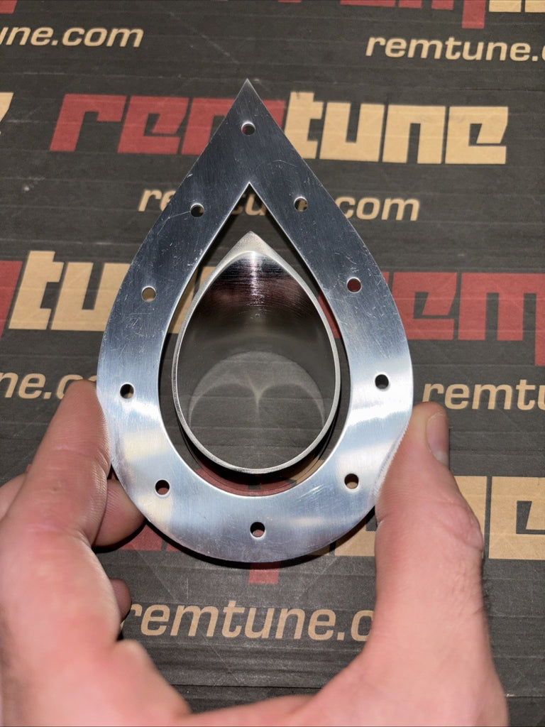 Remtune 1.75” Stainless Tear Drop With Trim Plate Exhaust Turbo Wastegate 44mm