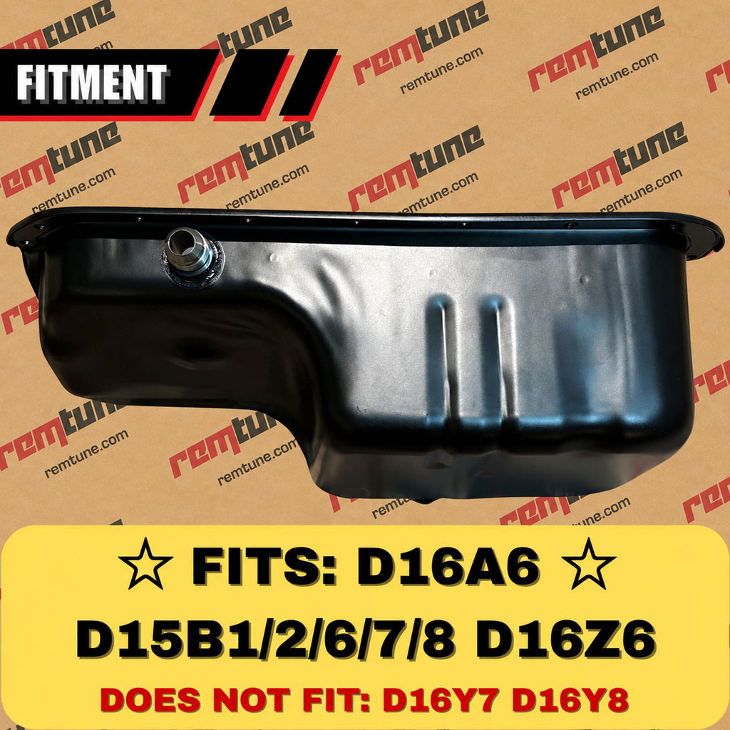 D Series D15/D16 Z6 (DIRECT BOLT ON) A6 B5 B7 VTEC Tapped Oil Pan Turbo 10AN Fitting TIG Welded