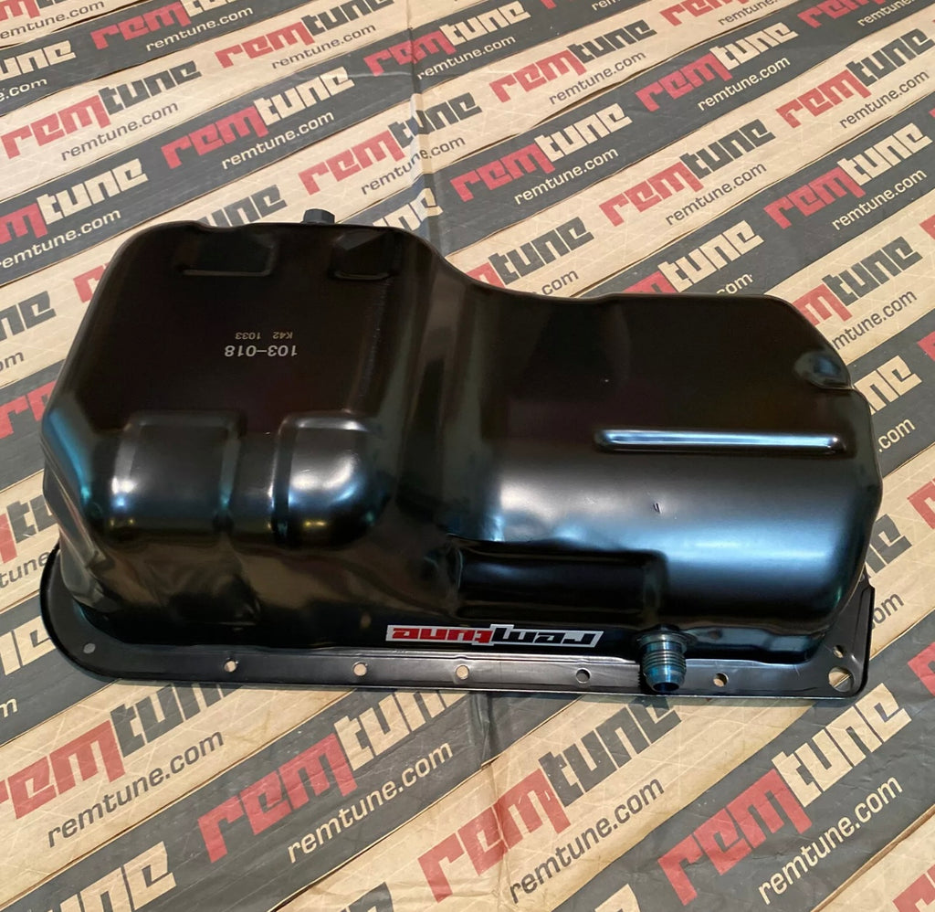 RemTune B16B B18C VTEC Turbo Oil Pan With 10AN Bung TIG Welded - GSR Type R Honda Civic Integra